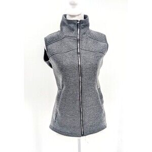 Betsey Johnson Performance Gray Athletic Zip Up Stretch Vest Size Medium